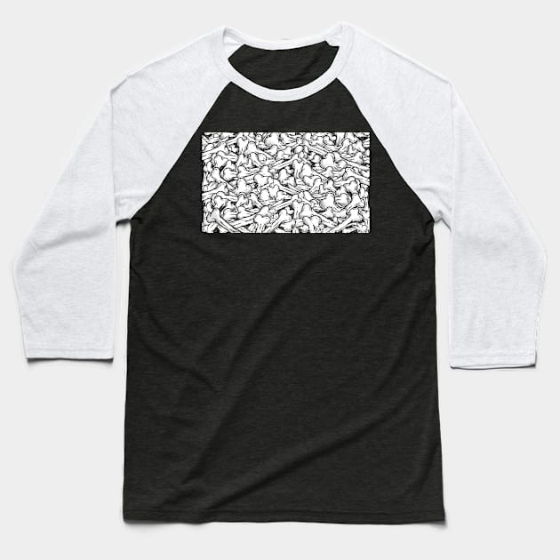 Bones Pattern Artwork Baseball T-Shirt by Merchsides